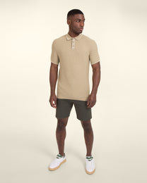 Basket Weave Knitted Polo Shirt