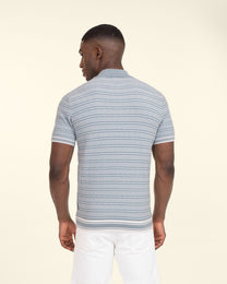 Knitted Polo Shirt With Horizontal Stripe