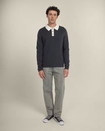 Tarup - Wool Blend Long Sleeve Polo Shirt