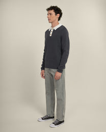 Tarup - Wool Blend Long Sleeve Polo Shirt