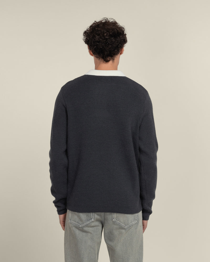 Tarup - Wool Blend Long Sleeve Polo Shirt