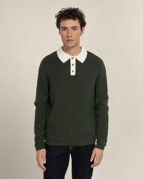 Tarup - Wool Blend Long Sleeve Polo Shirt