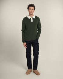 Tarup - Wool Blend Long Sleeve Polo Shirt
