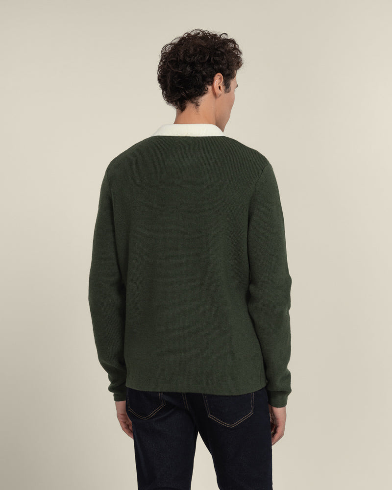 Tarup - Wool Blend Long Sleeve Polo Shirt