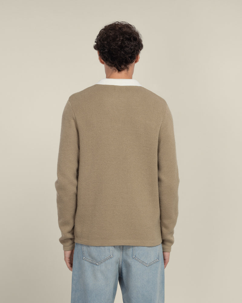 Tarup - Wool Blend Long Sleeve Polo Shirt