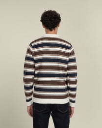 Osterby - Stripe Knitted Long Sleeve Polo Shirt