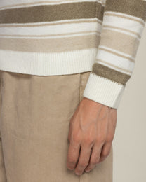 Osterby - Stripe Knitted Long Sleeve Polo Shirt