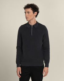 Gaerum - Vintage Wash Long Sleeve Polo Shirt