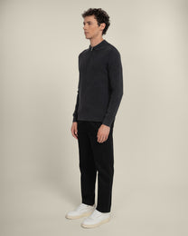 Gaerum - Vintage Wash Long Sleeve Polo Shirt