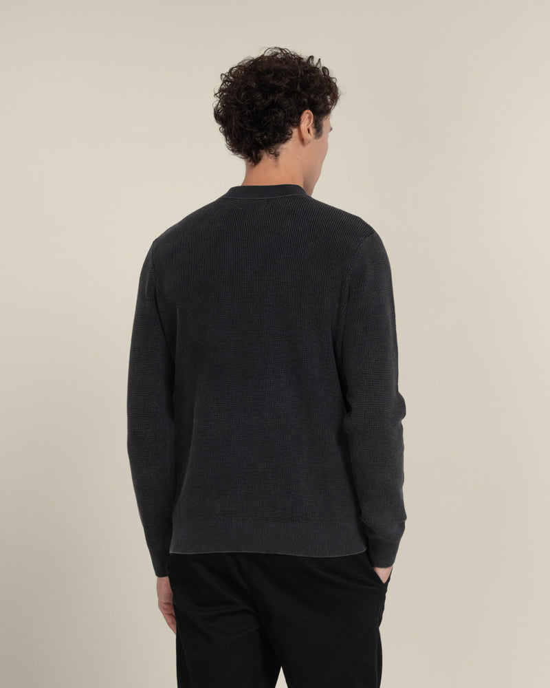 Gaerum - Vintage Wash Long Sleeve Polo Shirt