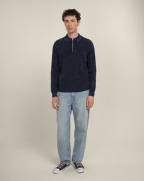 Gaerum - Vintage Wash Long Sleeve Polo Shirt