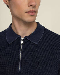 Gaerum - Vintage Wash Long Sleeve Polo Shirt