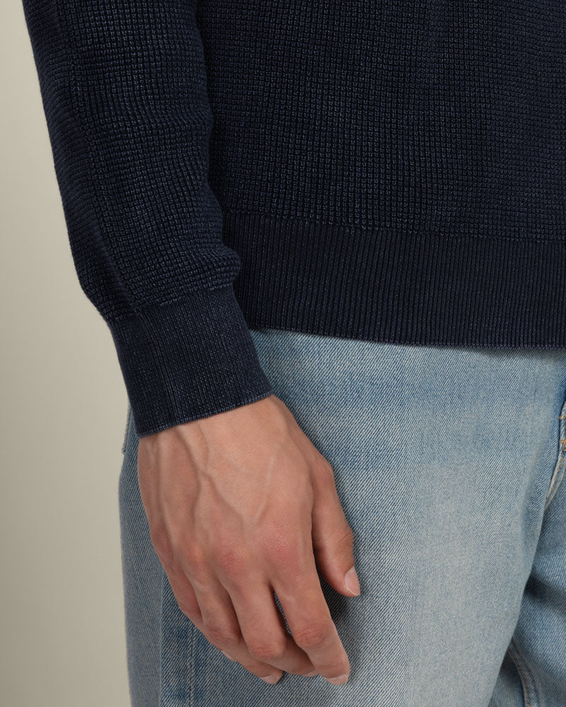 Gaerum - Vintage Wash Long Sleeve Polo Shirt