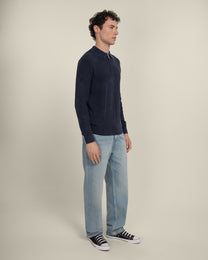 Gaerum - Vintage Wash Long Sleeve Polo Shirt