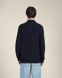 Rib Panel Knitted 1/4 Zip Sweater