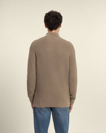 Rib Panel Knitted 1/4 Zip Sweater