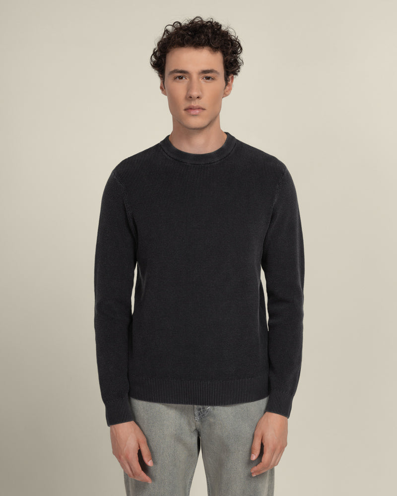 Larsson &amp; Co Men’s Berkelse Vintage Wash Crew Neck Jumper