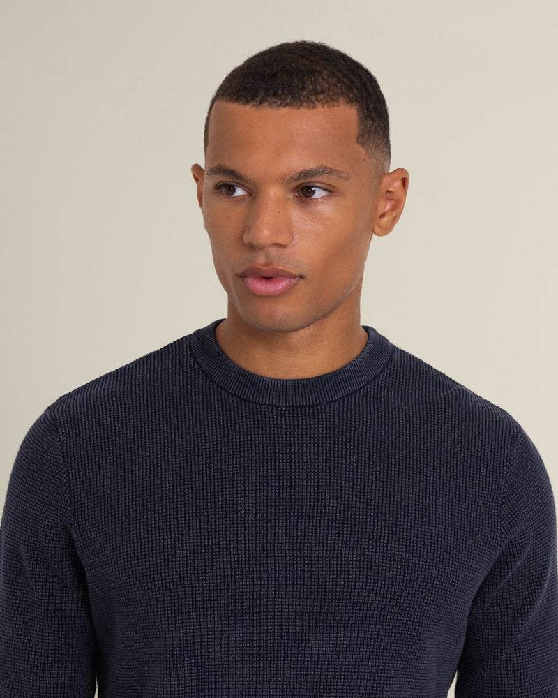 Larsson &amp; Co Men’s Berkelse Vintage Wash Crew Neck Jumper