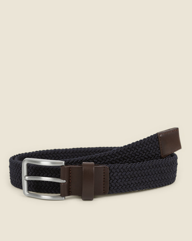 Alavo - Navy Woven Casual Stretch Belt