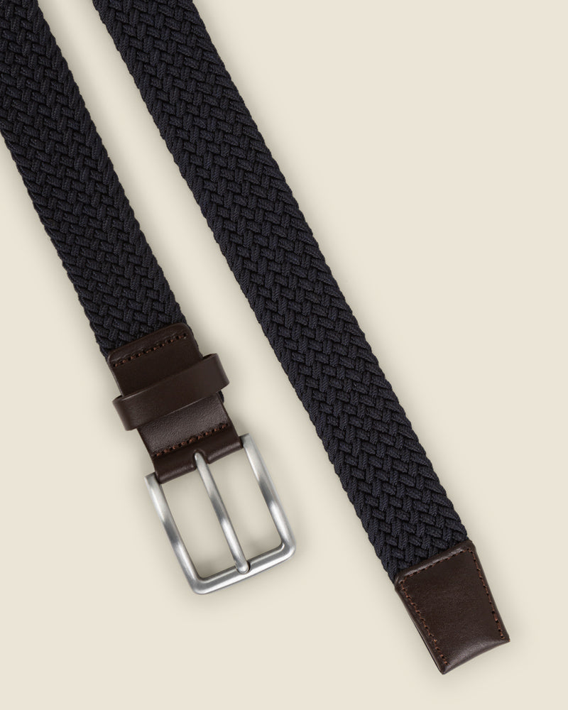 Alavo - Navy Woven Casual Stretch Belt