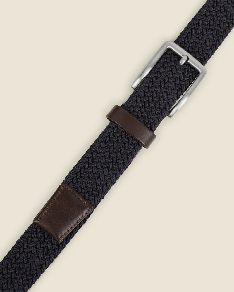 Alavo - Navy Woven Casual Stretch Belt