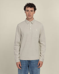 Aarhus - Textured Long Sleeve Polo Shirt