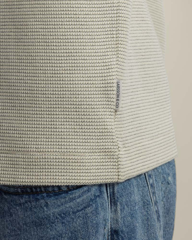 Aarhus - Textured Long Sleeve Polo Shirt