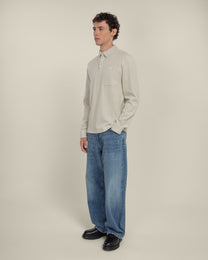 Aarhus - Textured Long Sleeve Polo Shirt