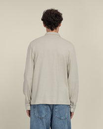 Aarhus - Textured Long Sleeve Polo Shirt