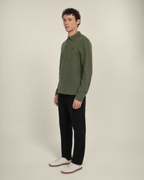 Aarhus - Textured Long Sleeve Polo Shirt