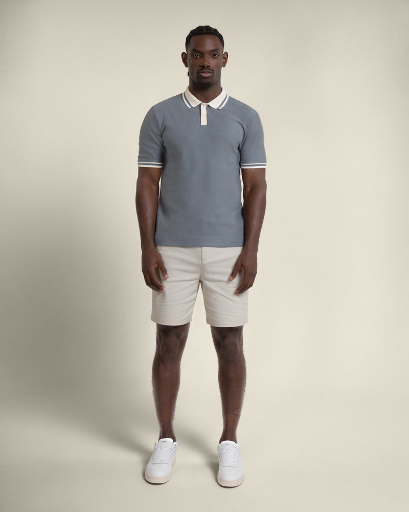 Anders - Textured Jacquard Polo Shirt With Contrast Rib
