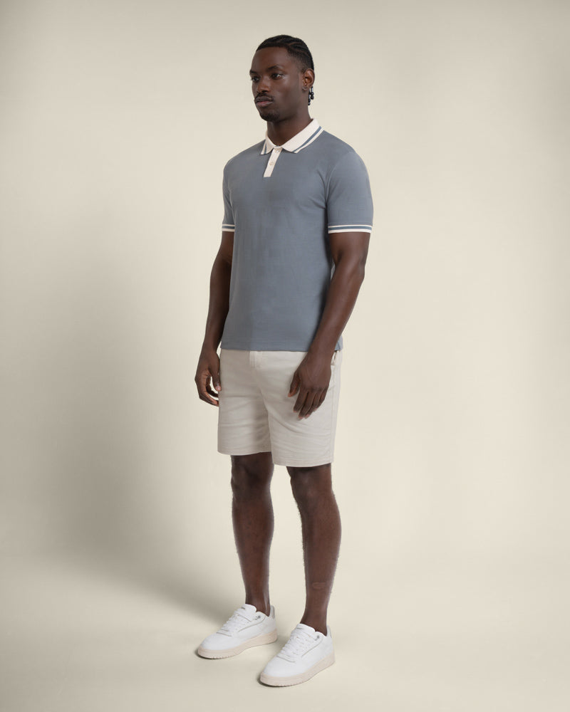 Anders - Textured Jacquard Polo Shirt With Contrast Rib