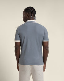 Anders - Textured Jacquard Polo Shirt With Contrast Rib