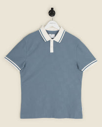Anders - Textured Jacquard Polo Shirt With Contrast Rib