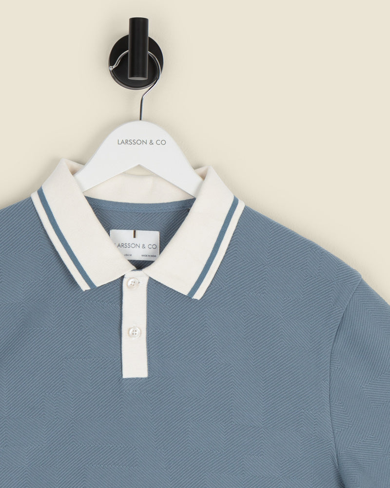 Anders - Textured Jacquard Polo Shirt With Contrast Rib