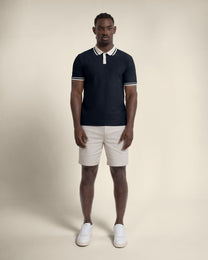 Anders - Textured Jacquard Polo Shirt With Contrast Rib
