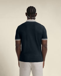 Anders - Textured Jacquard Polo Shirt With Contrast Rib