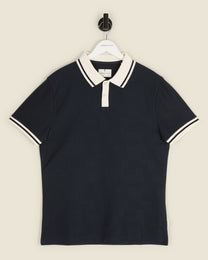 Anders - Textured Jacquard Polo Shirt With Contrast Rib