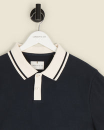 Anders - Textured Jacquard Polo Shirt With Contrast Rib