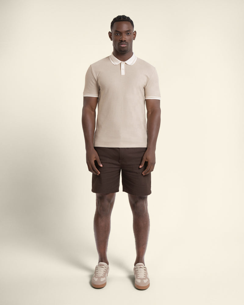Anders - Textured Jacquard Polo Shirt With Contrast Rib