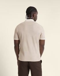 Anders - Textured Jacquard Polo Shirt With Contrast Rib