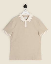 Anders - Textured Jacquard Polo Shirt With Contrast Rib