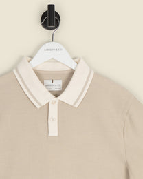 Anders - Textured Jacquard Polo Shirt With Contrast Rib