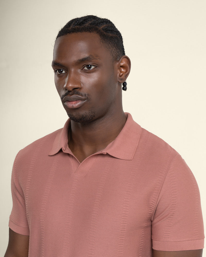 Arne - Stripe Textured Polo Shirt