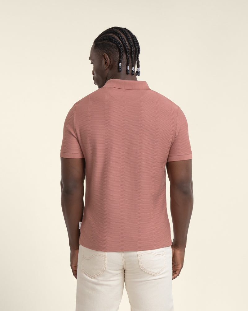 Arne - Stripe Textured Polo Shirt