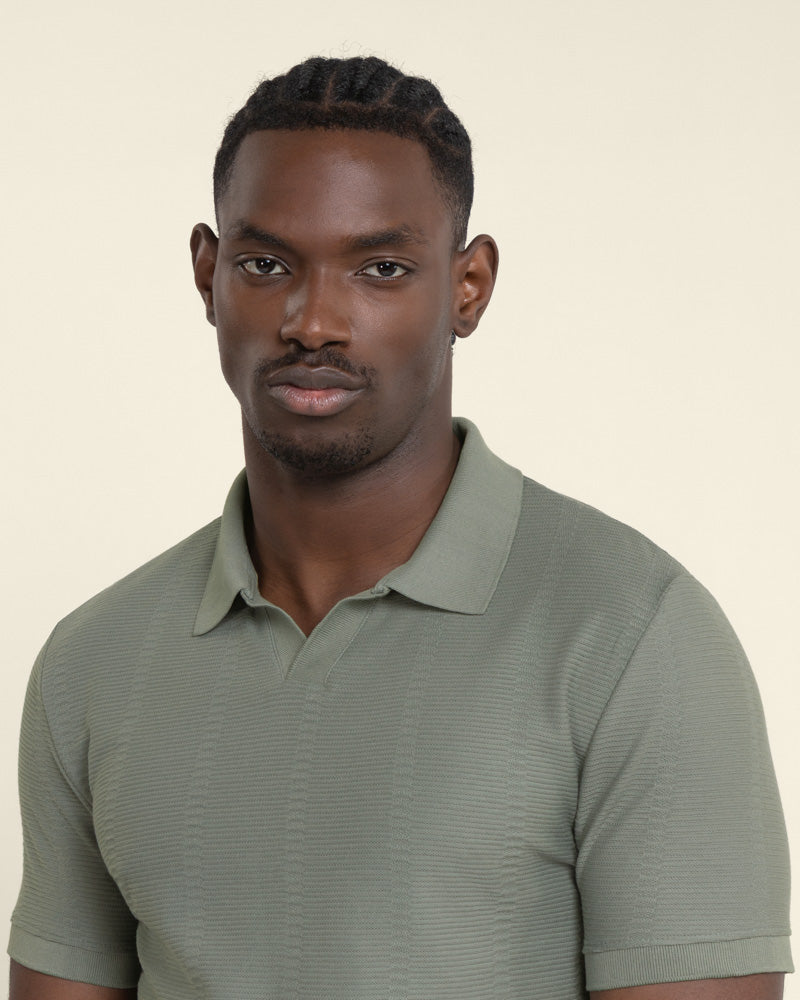 Arne - Stripe Textured Polo Shirt