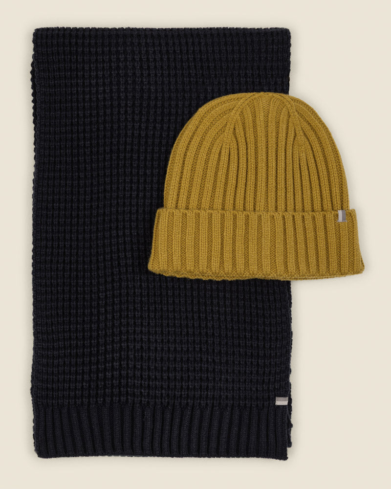 Imatra - Waffle Scarf &amp; Ribbed Beanie Set