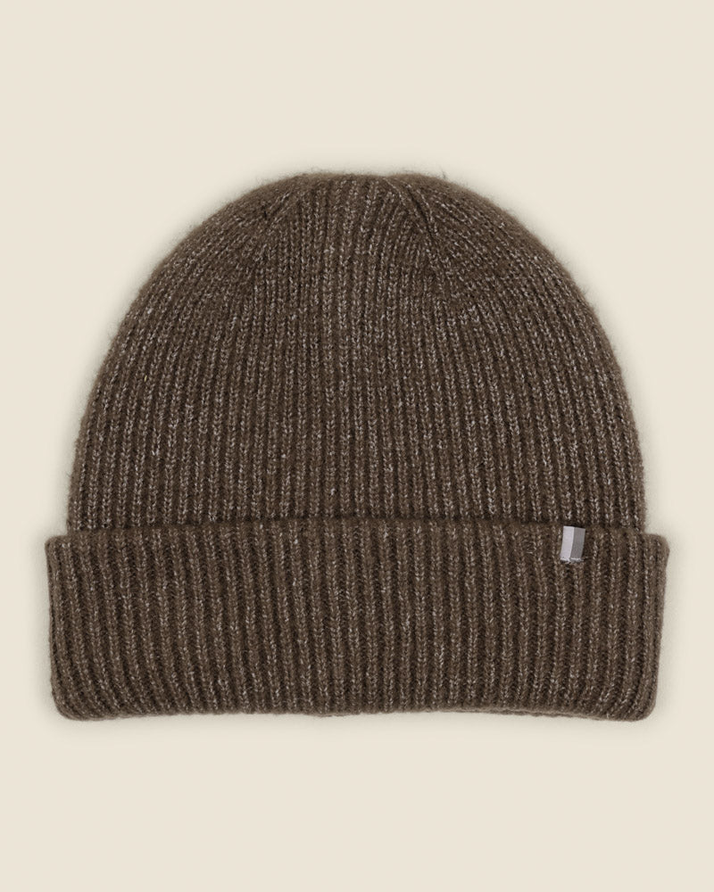 Larsson &amp; Co Men’s Vanda Brown Mixed Yarn Scarf &amp; Beanie Set