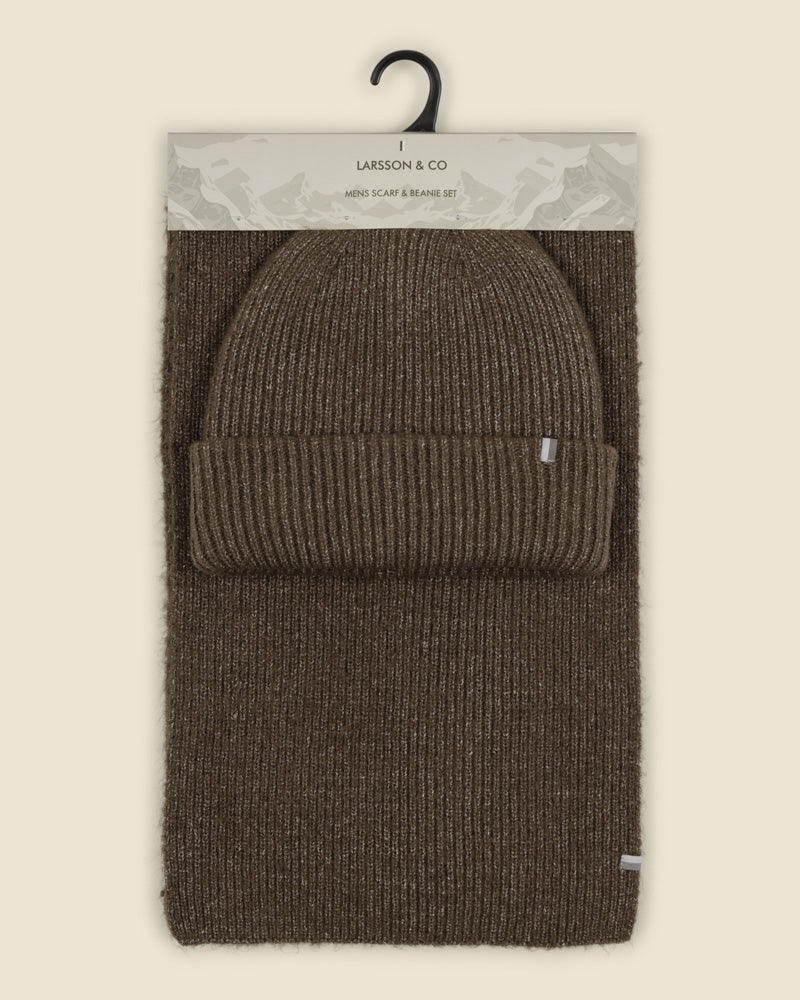 Vanda - Mixed Yarn Scarf &amp; Beanie Set