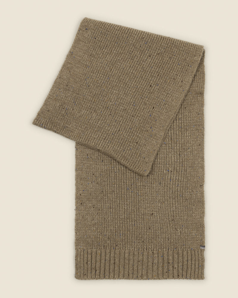 Larsson &amp; Co Men’s Mikelli Stone Nep Wool Blend Boxed Scarf